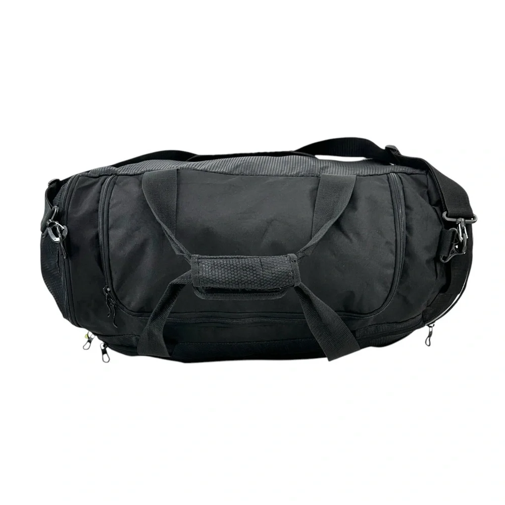 Vintage Adidas Black Large Duffle Duffel Travel Bag w/ Removable Shoulder Strap